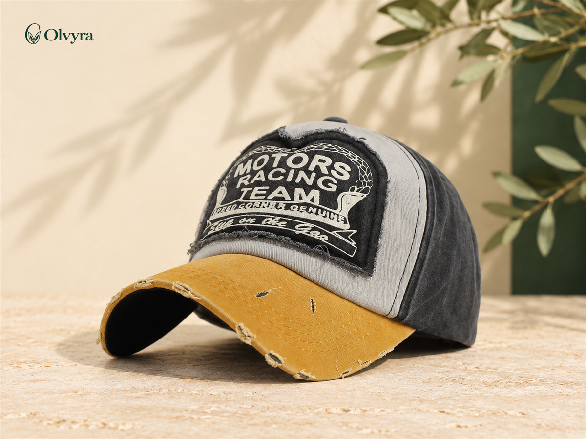Washed cotton baseball cap