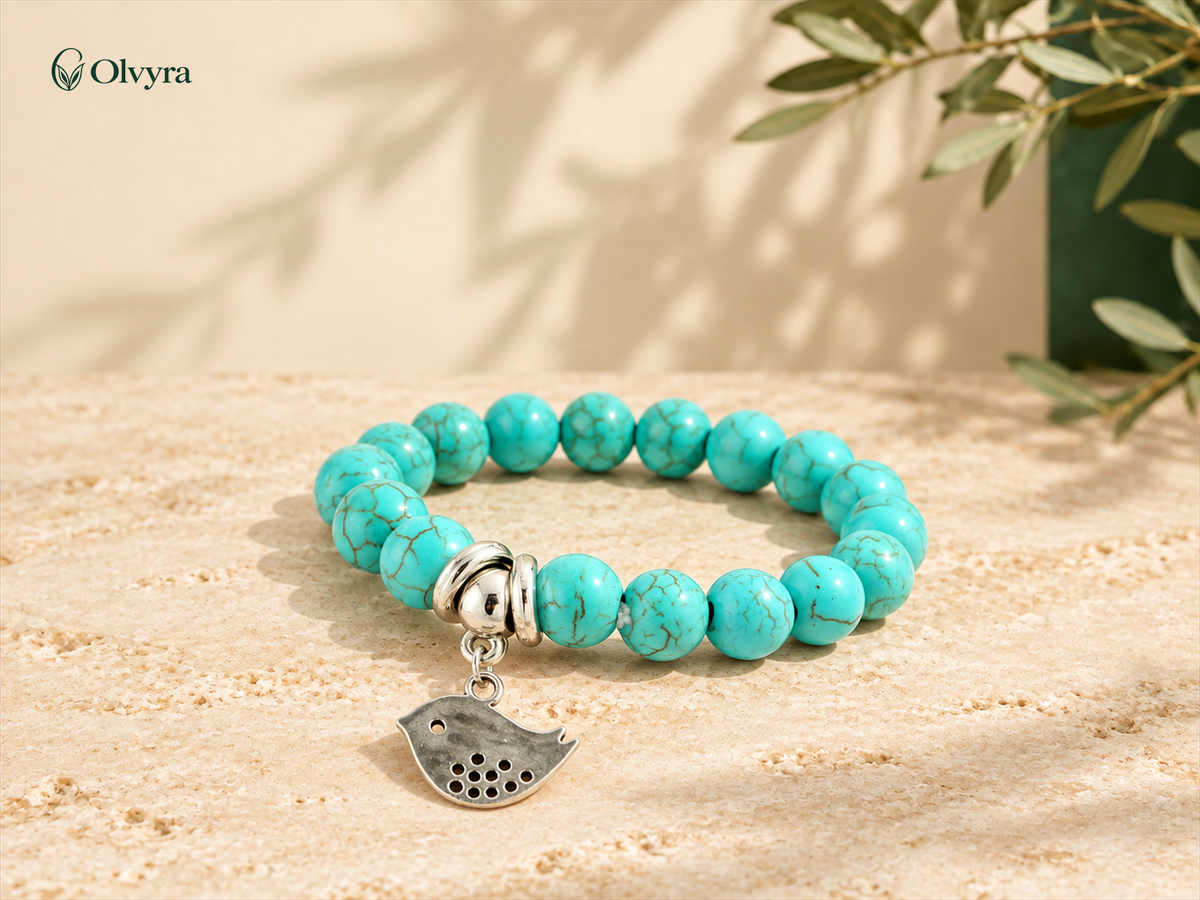 Turquoise charm bracelet