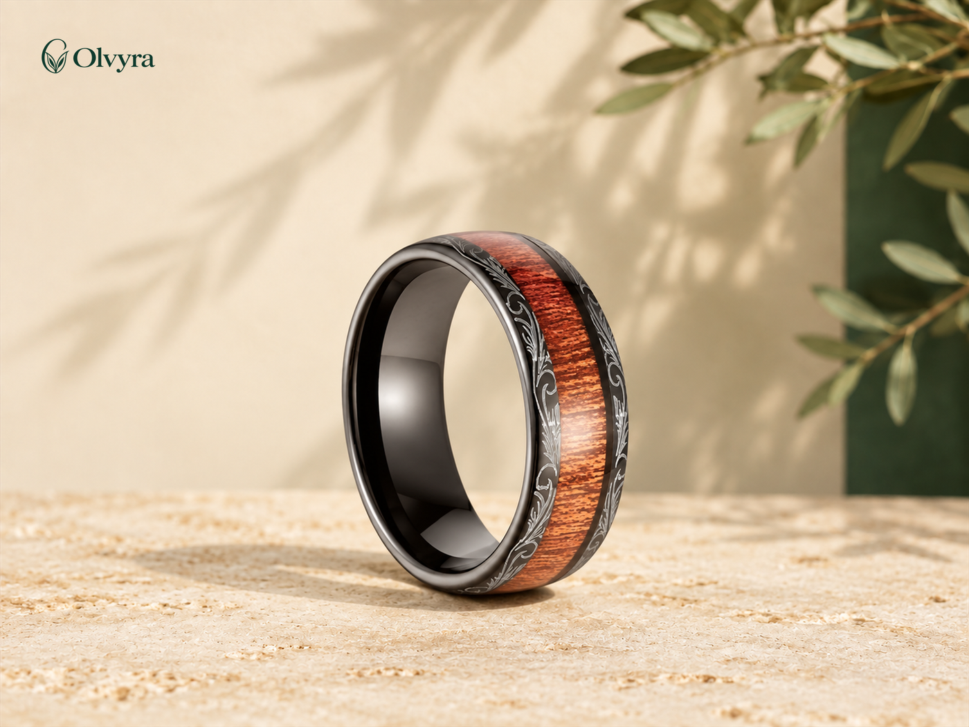 Steel and wood ring