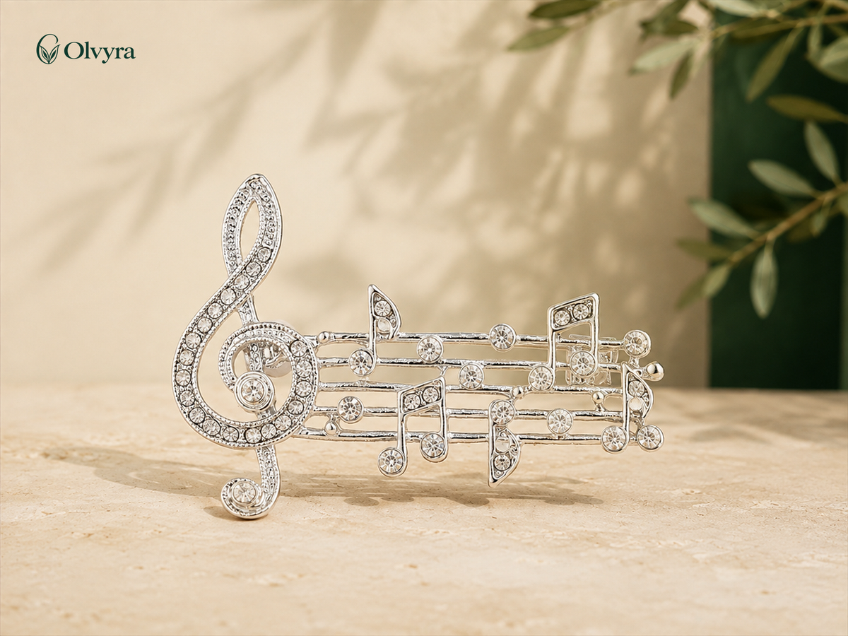 Music and travel novelty brooches