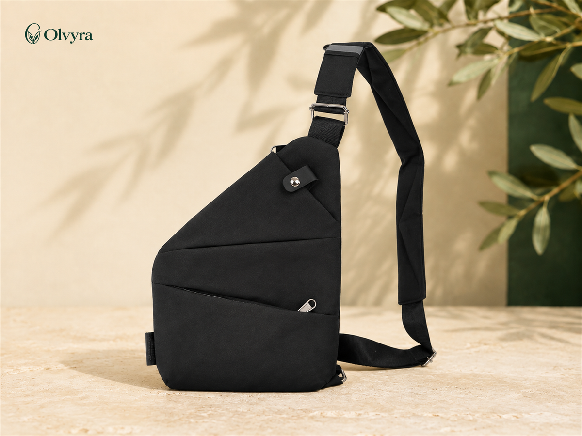 Multi-pocket canvas chest bag