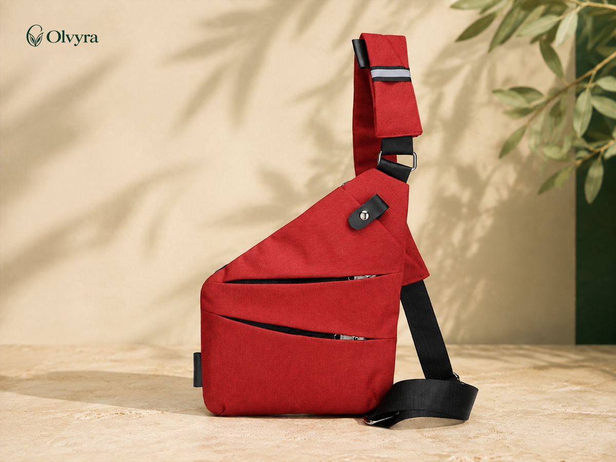 Multi-pocket canvas chest bag