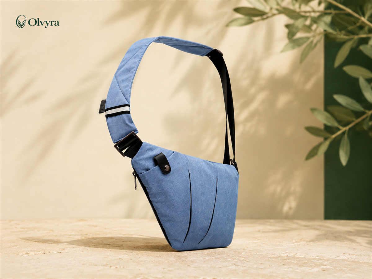 Multi-pocket canvas chest bag