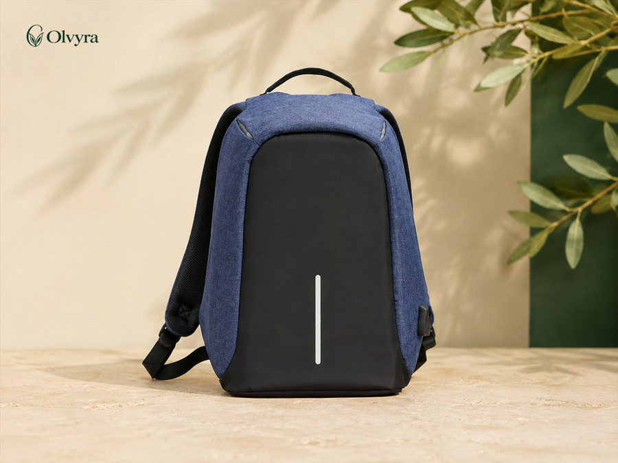Sac à dos antivol pour ordinateur Olvyra — Bleu.