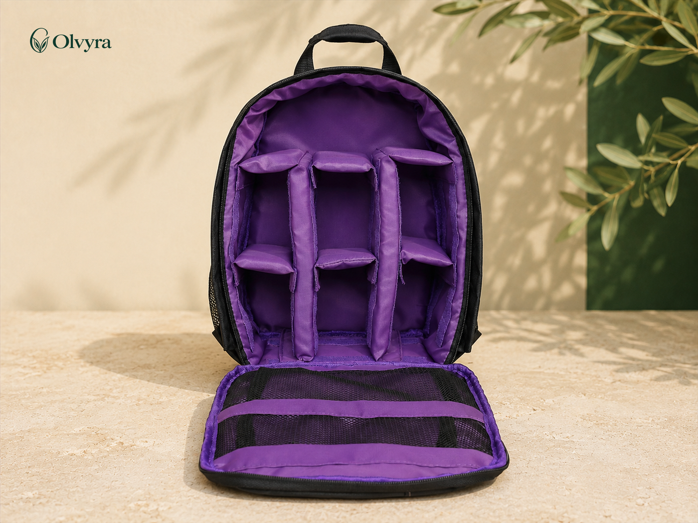 Compartmented camera backpack