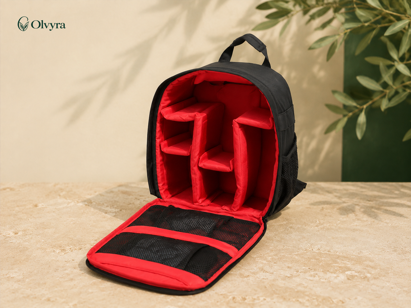 Compartmented camera backpack