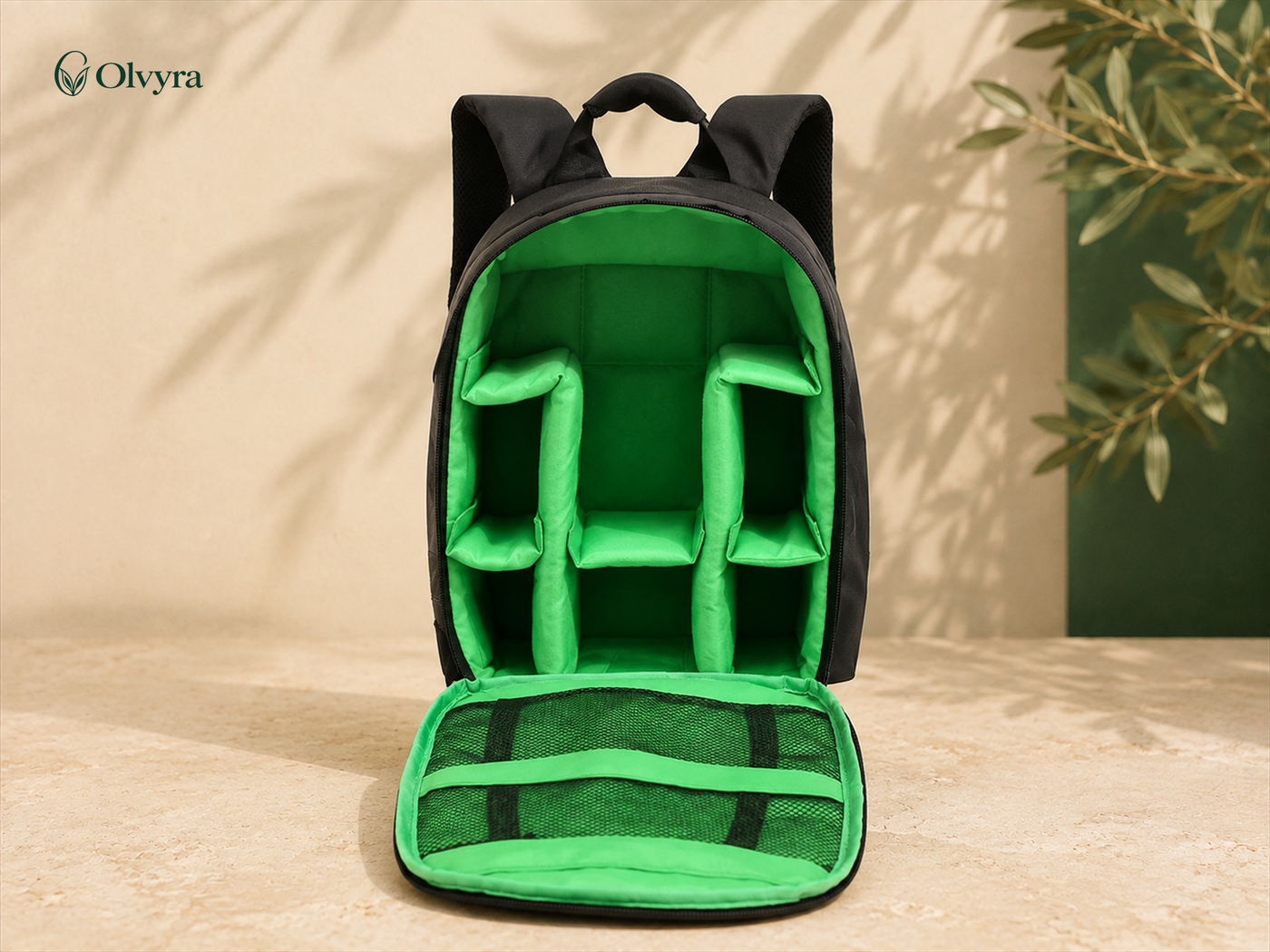 Compartmented camera backpack