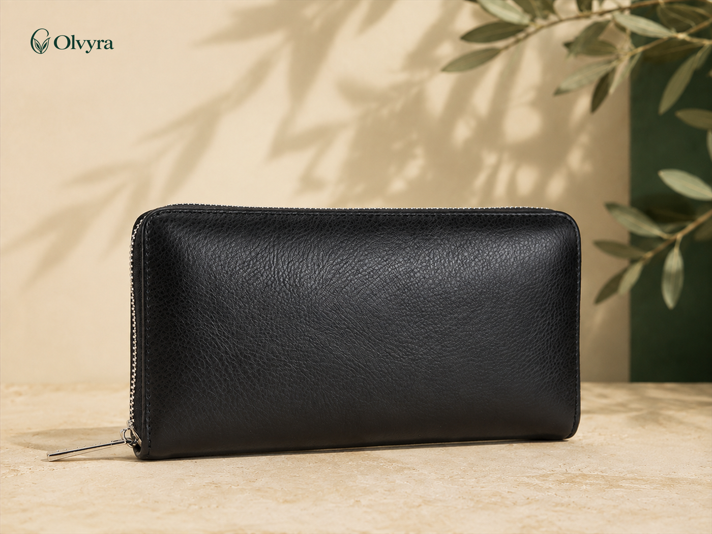 Long leather multi-card wallet