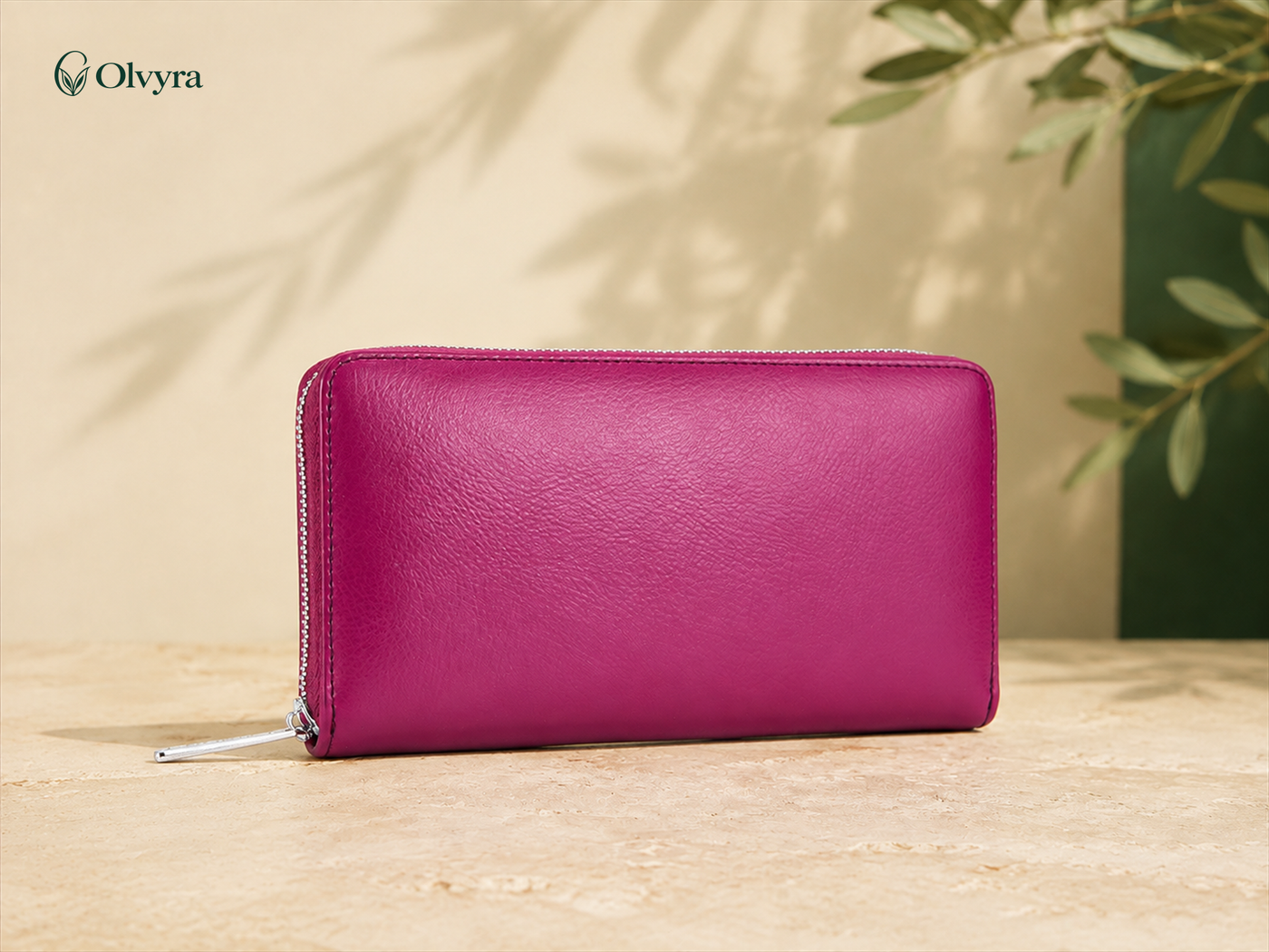 Long leather multi-card wallet