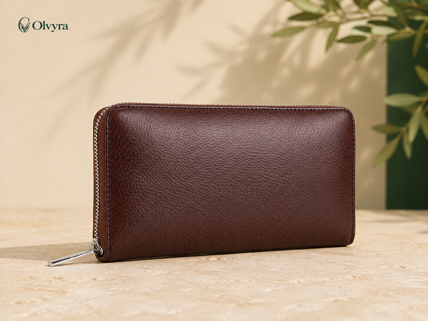 Long leather multi-card wallet