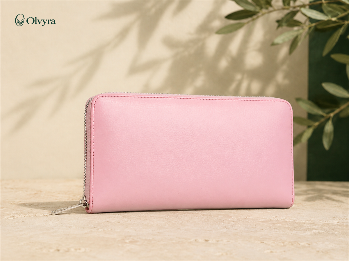 Long leather multi-card wallet