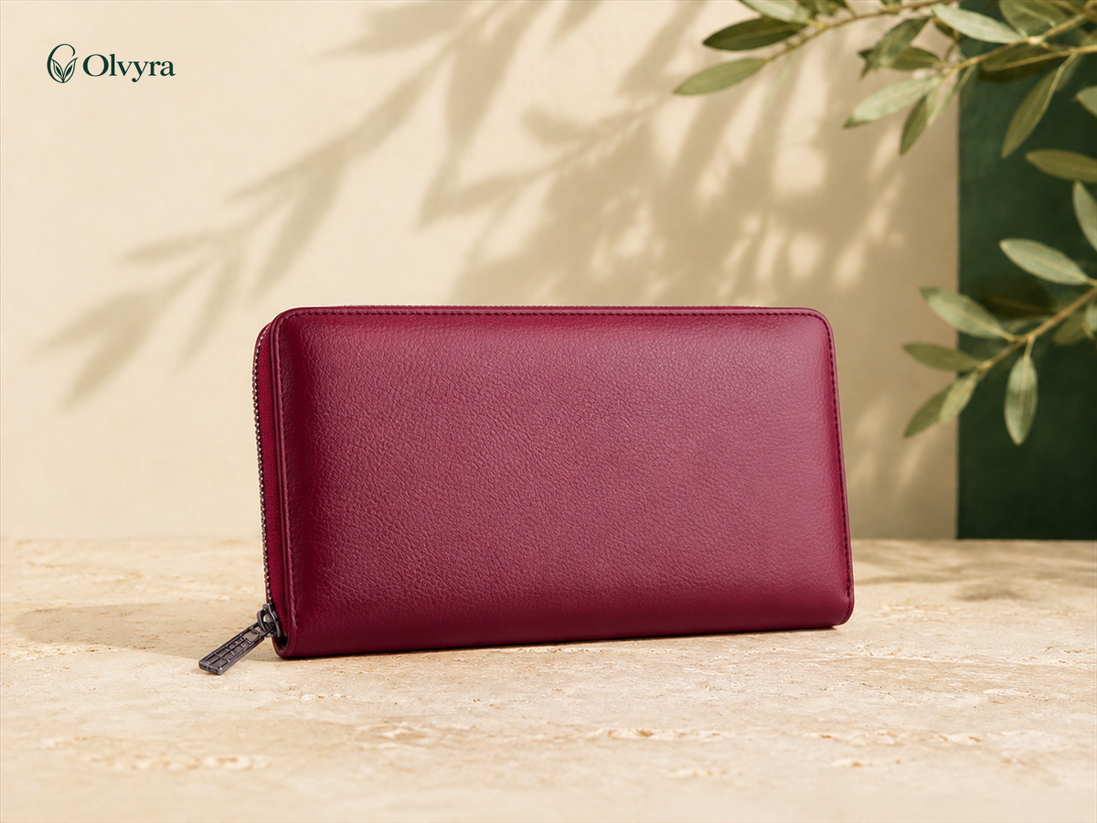 Long leather multi-card wallet