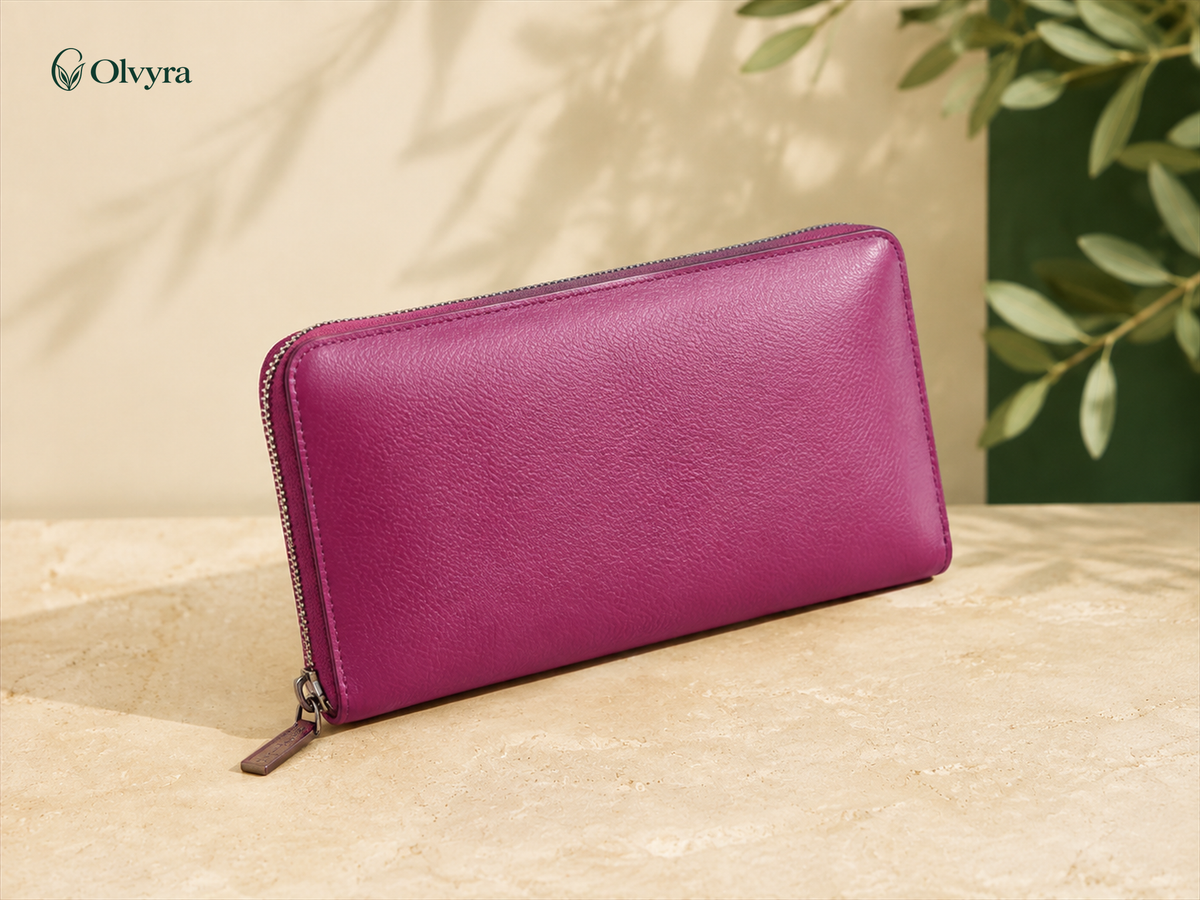 Long leather multi-card wallet