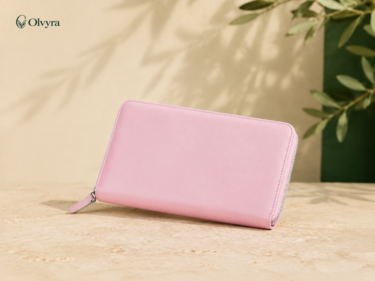 Long leather multi-card wallet