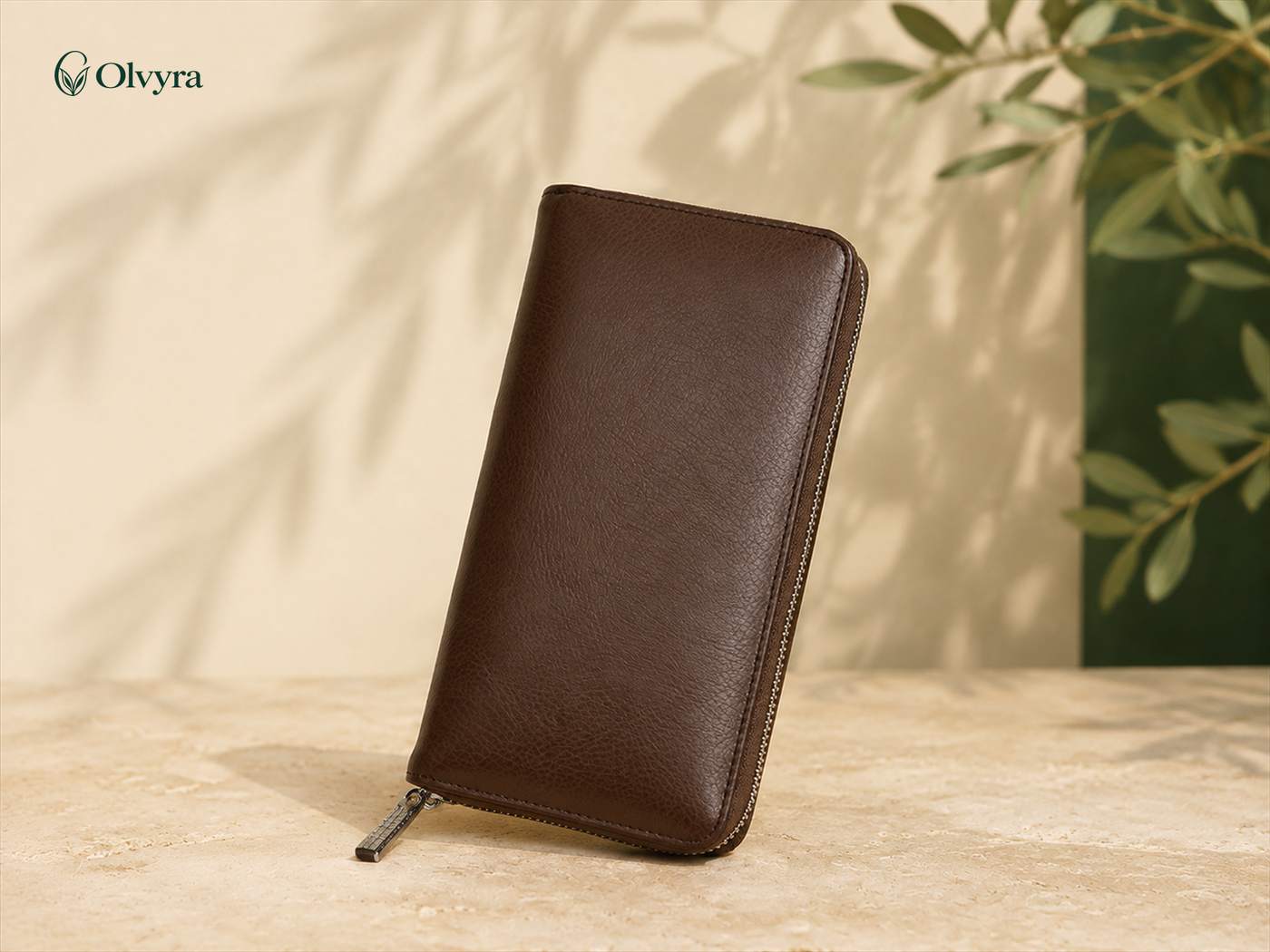 Long leather multi-card wallet