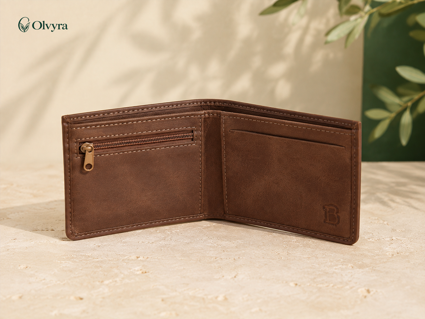 Compact zip wallet with coin pocket