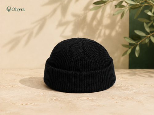 Bonnet en maille Olvyra — Noir.