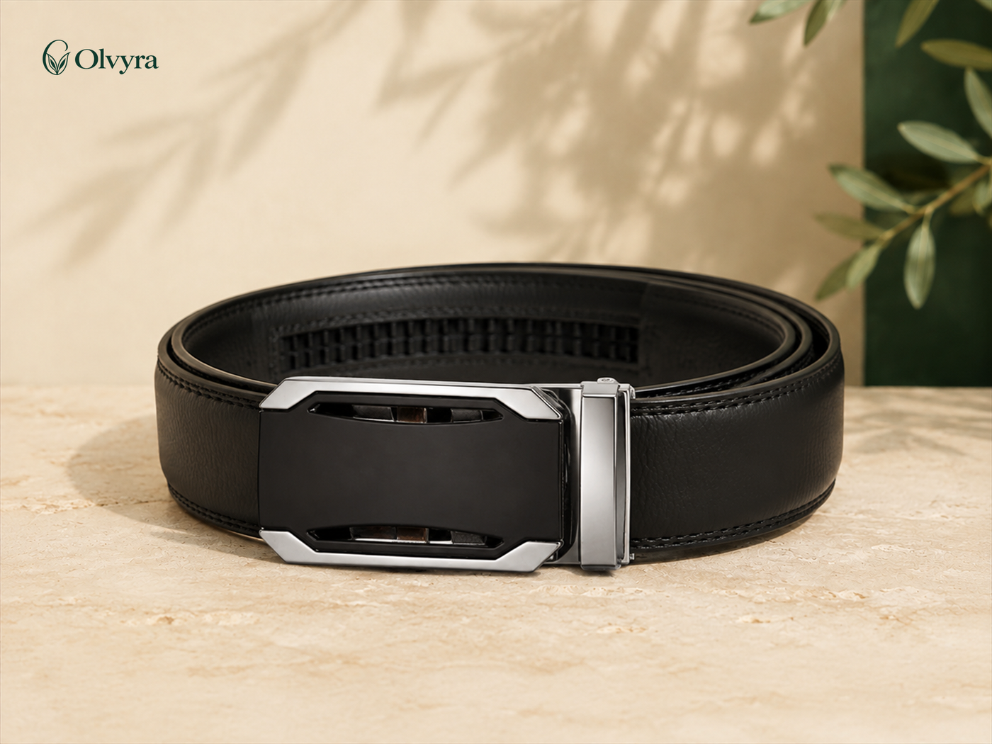 Ceinture habillée à boucle automatique