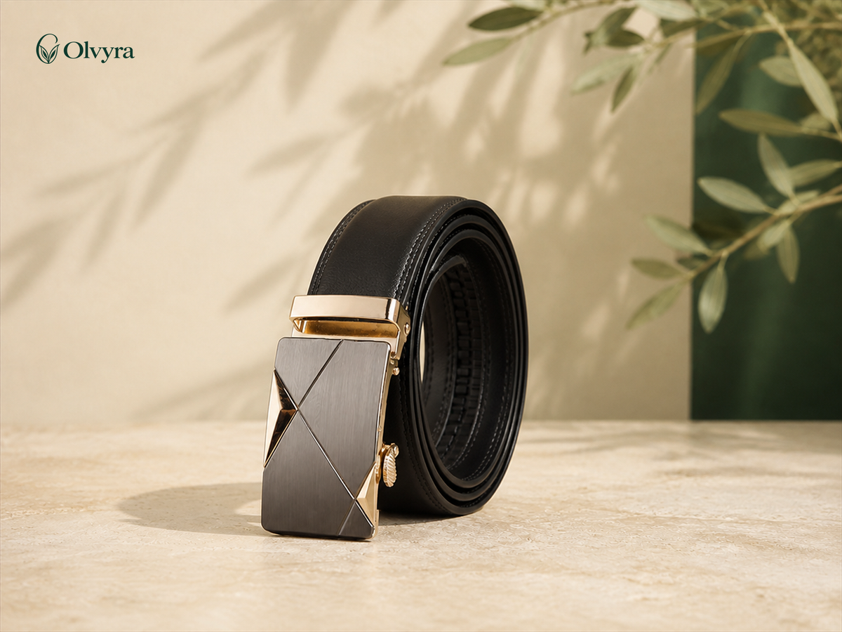 Ceinture habillée à boucle automatique