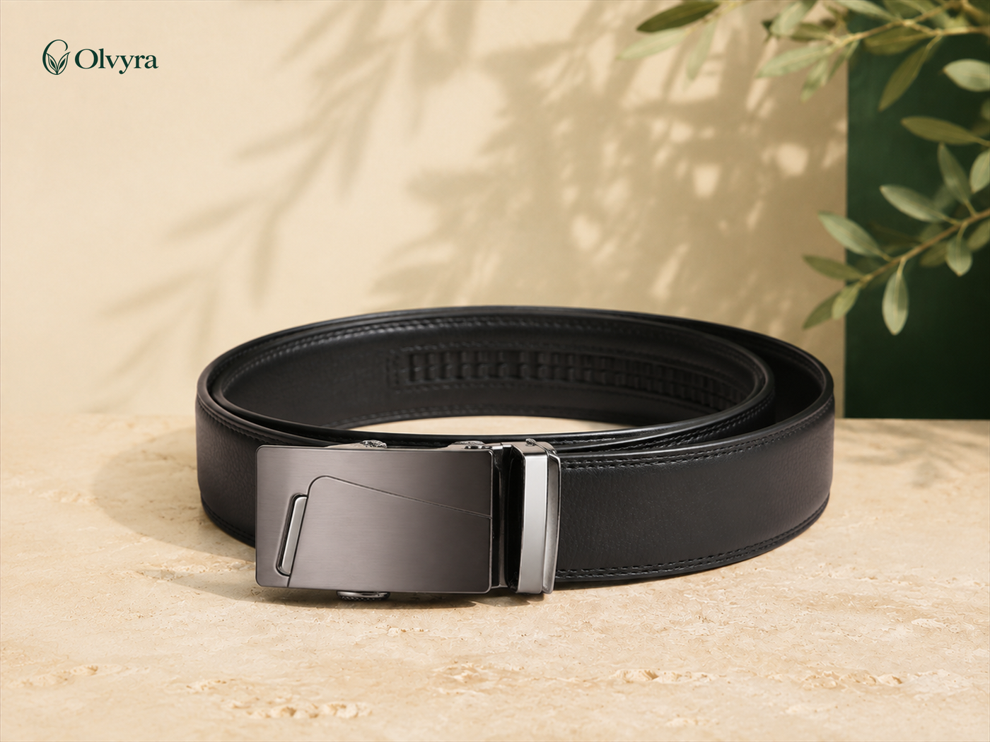 Ceinture habillée à boucle automatique