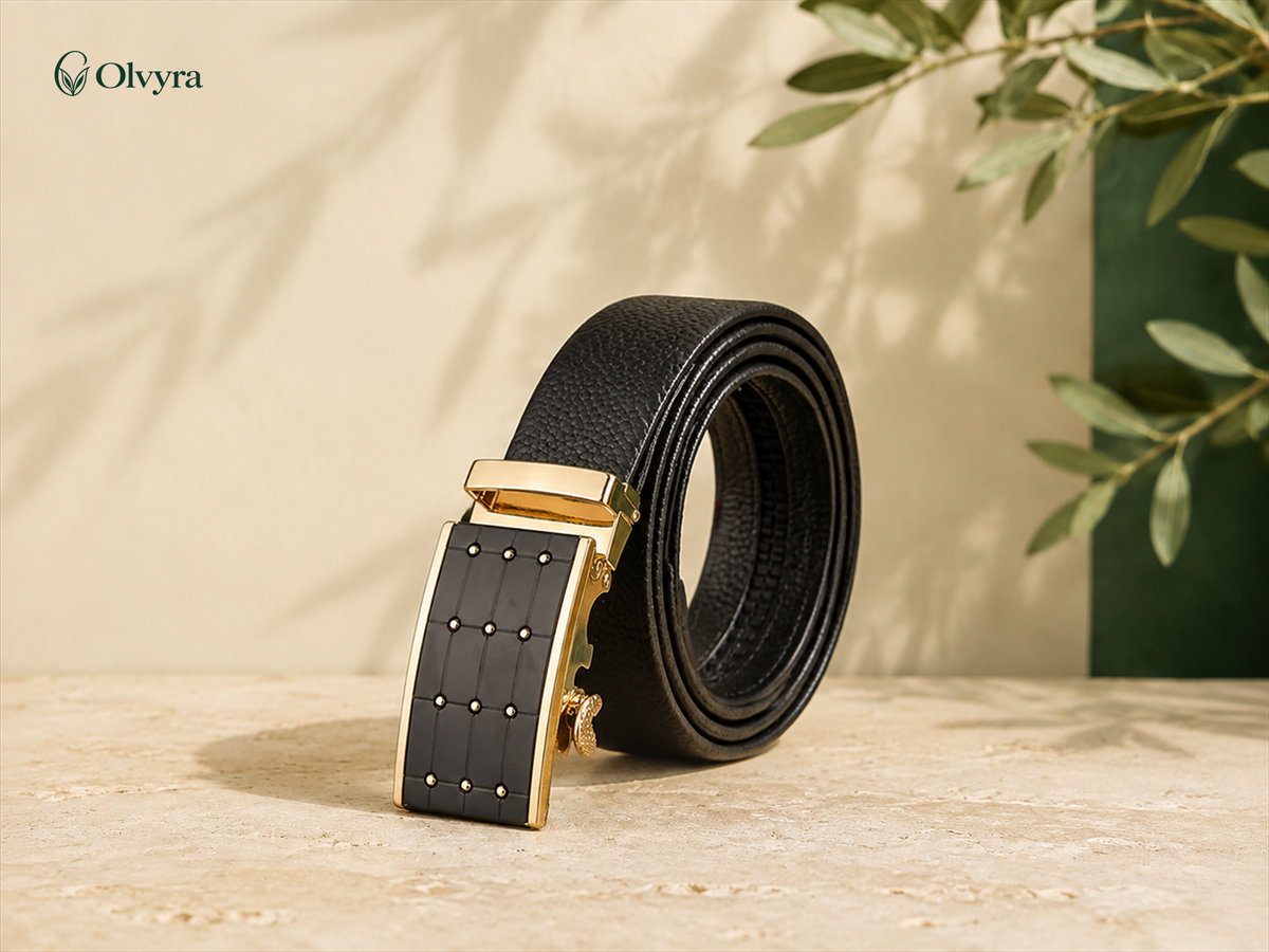 Ceinture habillée à boucle automatique