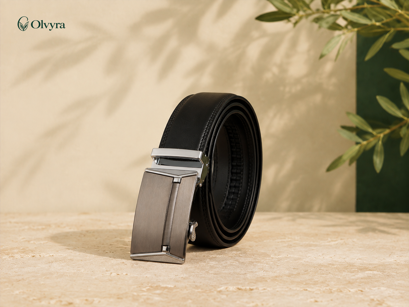 Ceinture habillée à boucle automatique