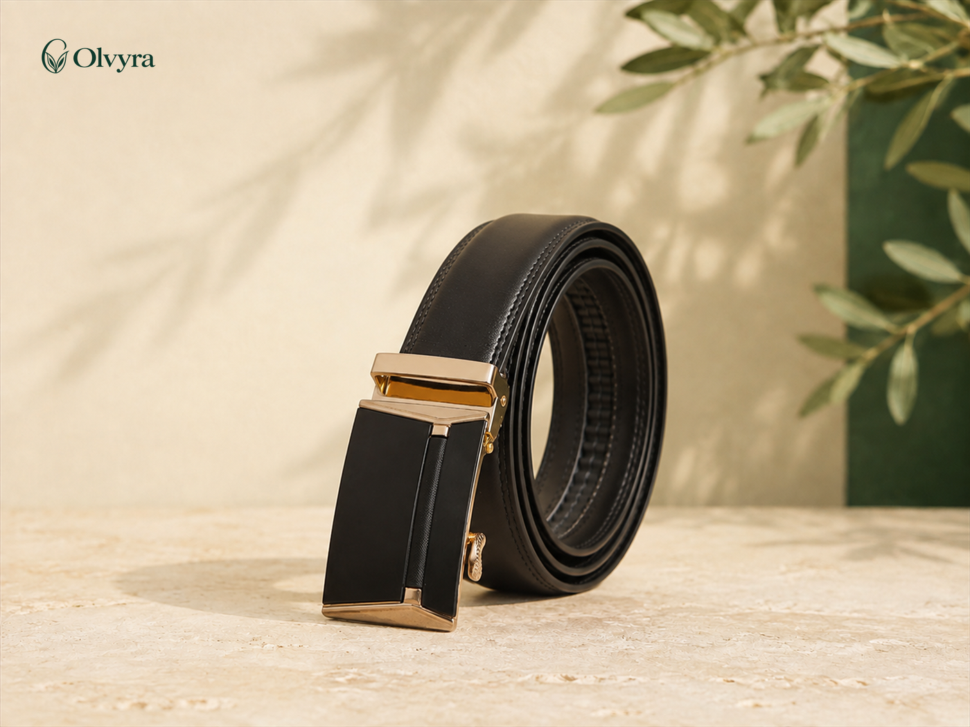 Ceinture habillée à boucle automatique