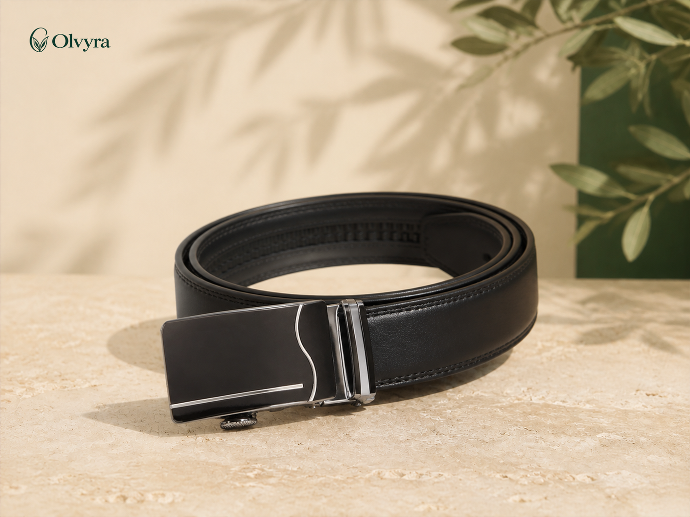 Ceinture habillée à boucle automatique