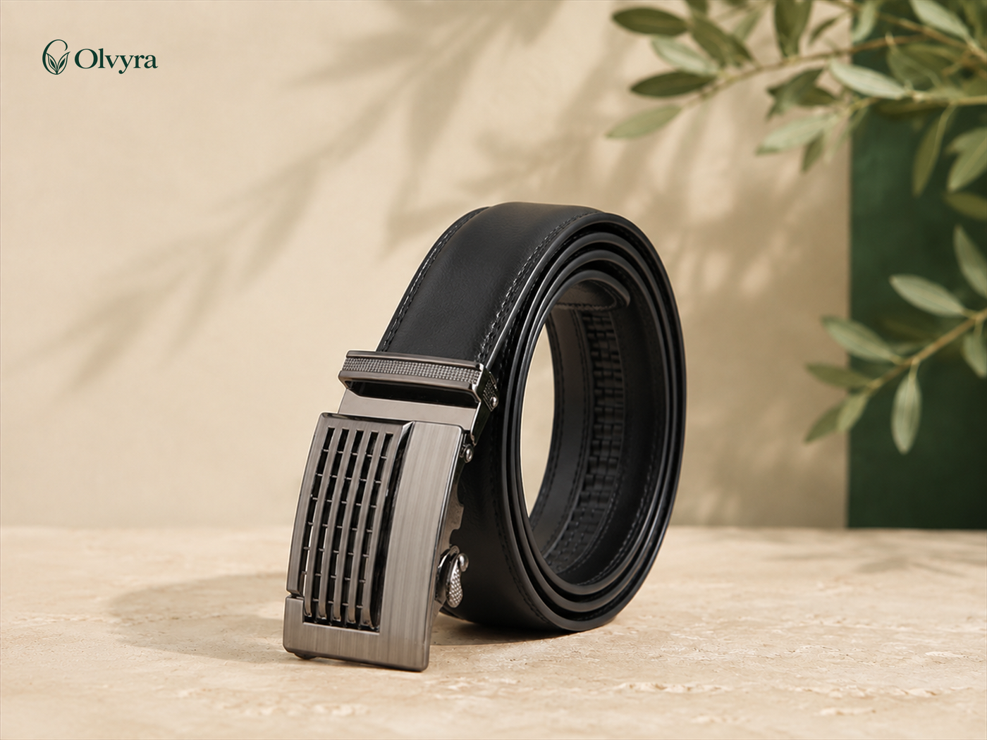 Ceinture habillée à boucle automatique