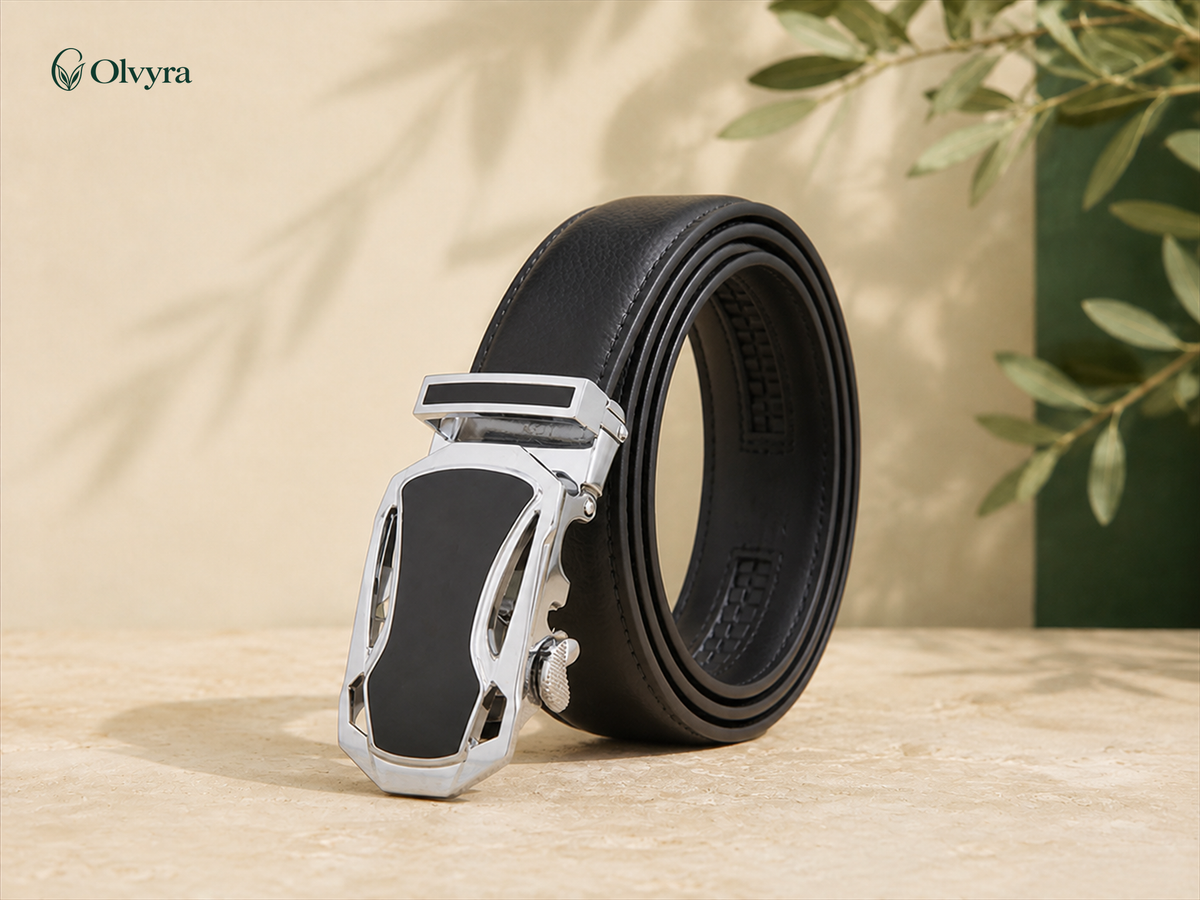 Ceinture habillée à boucle automatique