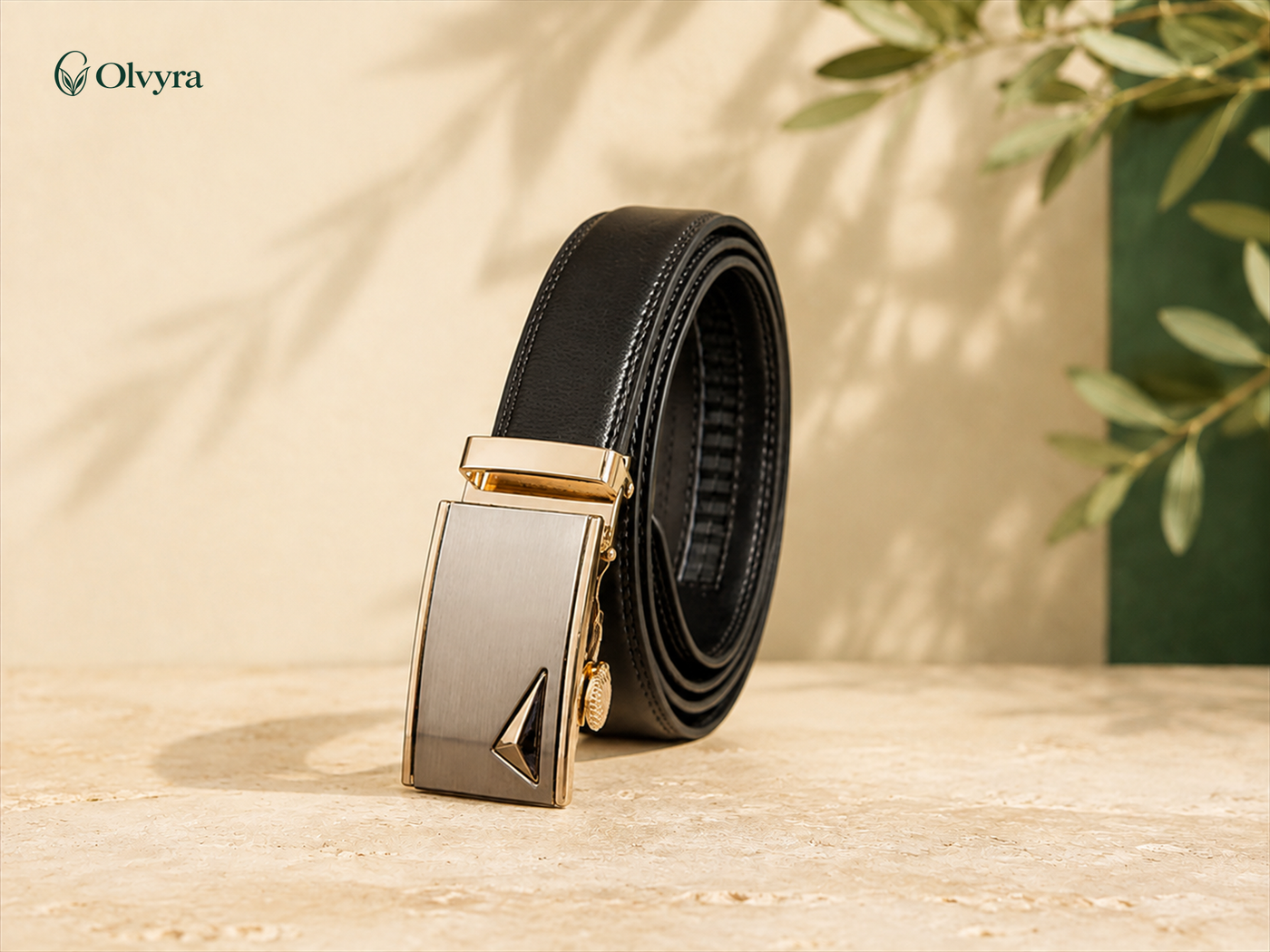Ceinture habillée à boucle automatique