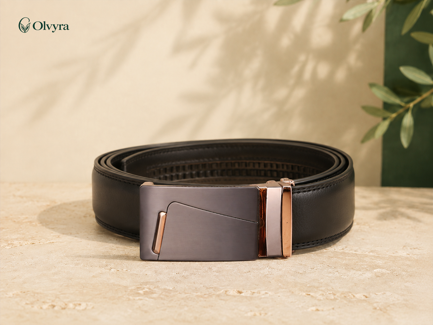 Ceinture habillée à boucle automatique