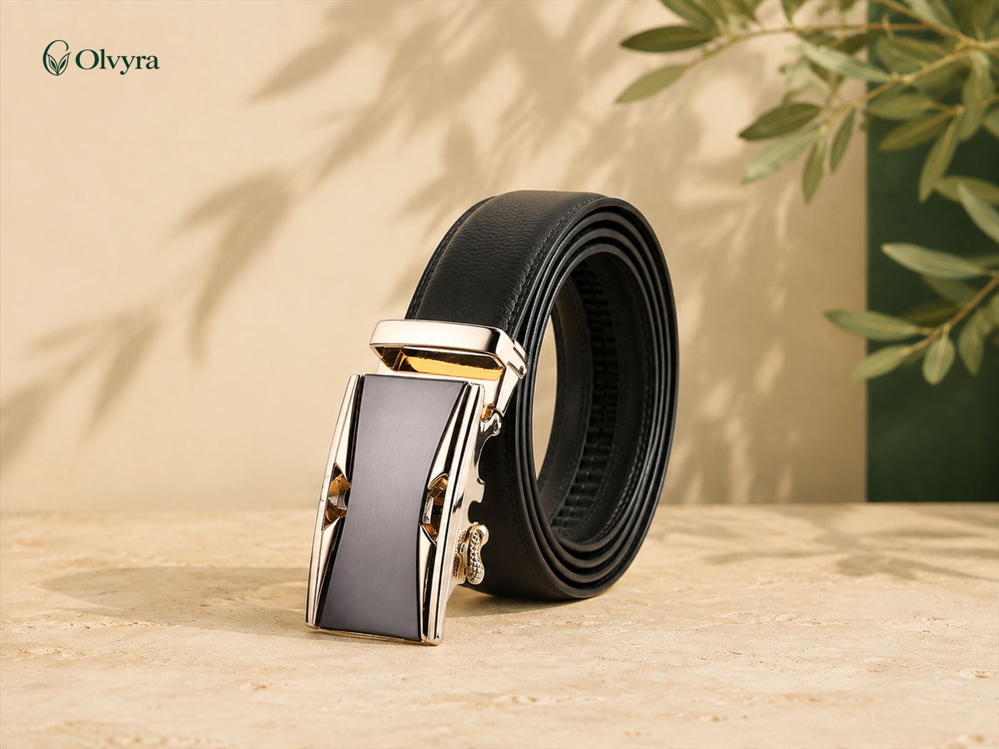 Ceinture habillée à boucle automatique