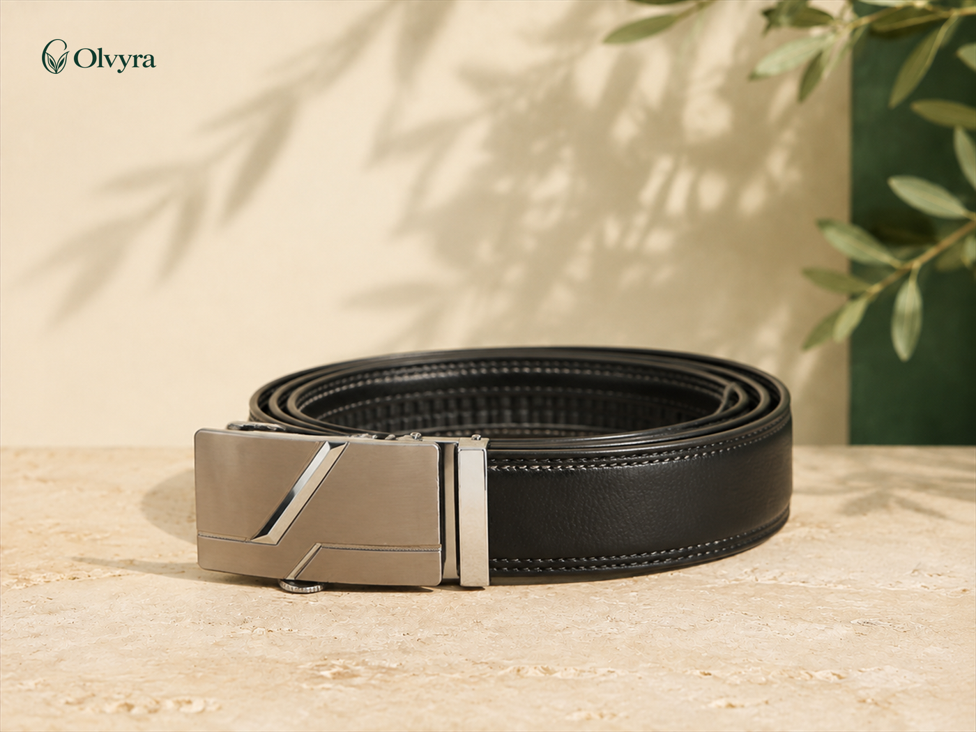 Ceinture habillée à boucle automatique
