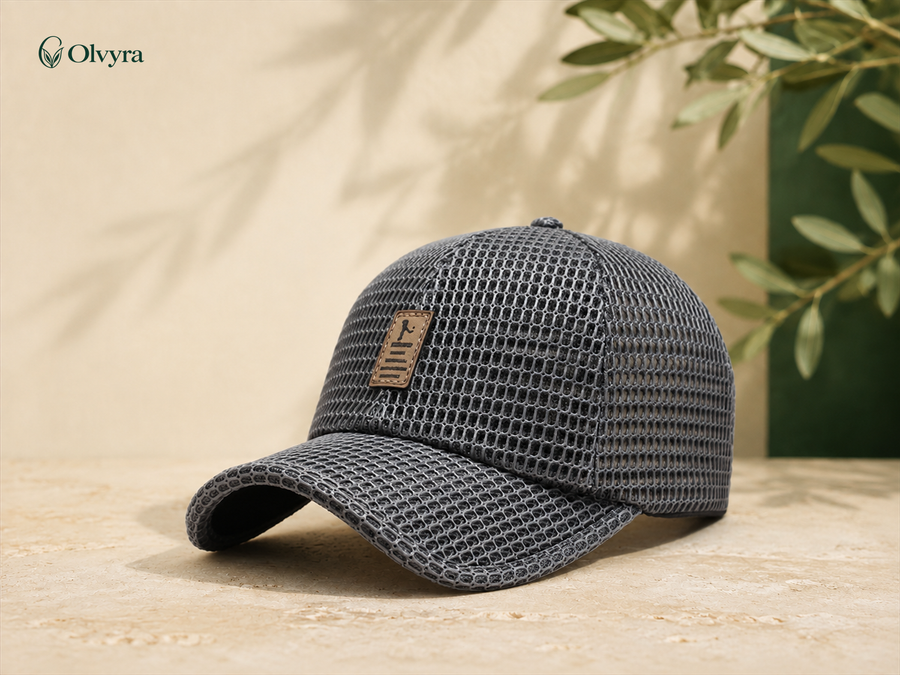 Casquette respirante en maille Olvyra — Gris anthracite.