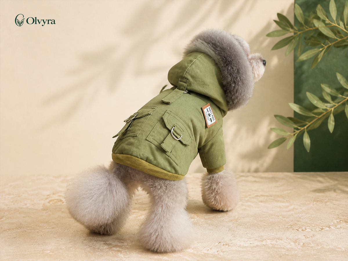 Warm parka for dogs