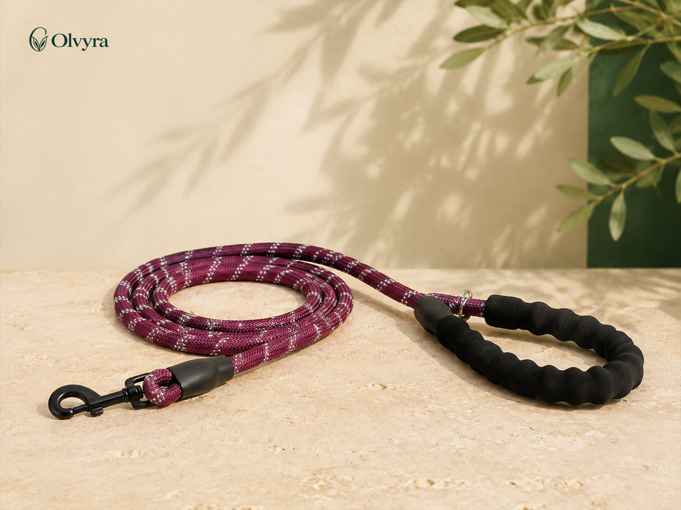 Reflective nylon dog leash