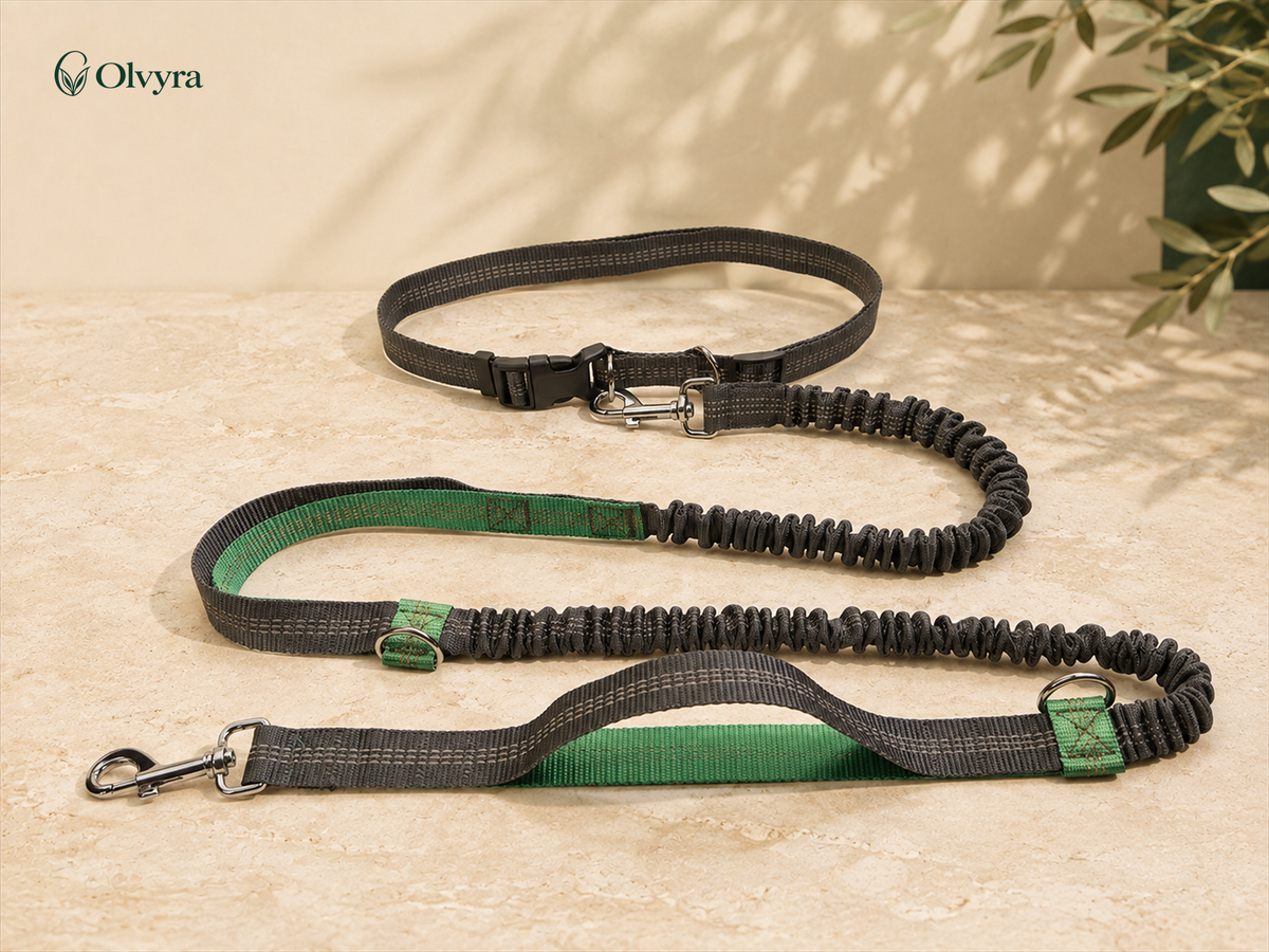 Elastic hands-free running leash