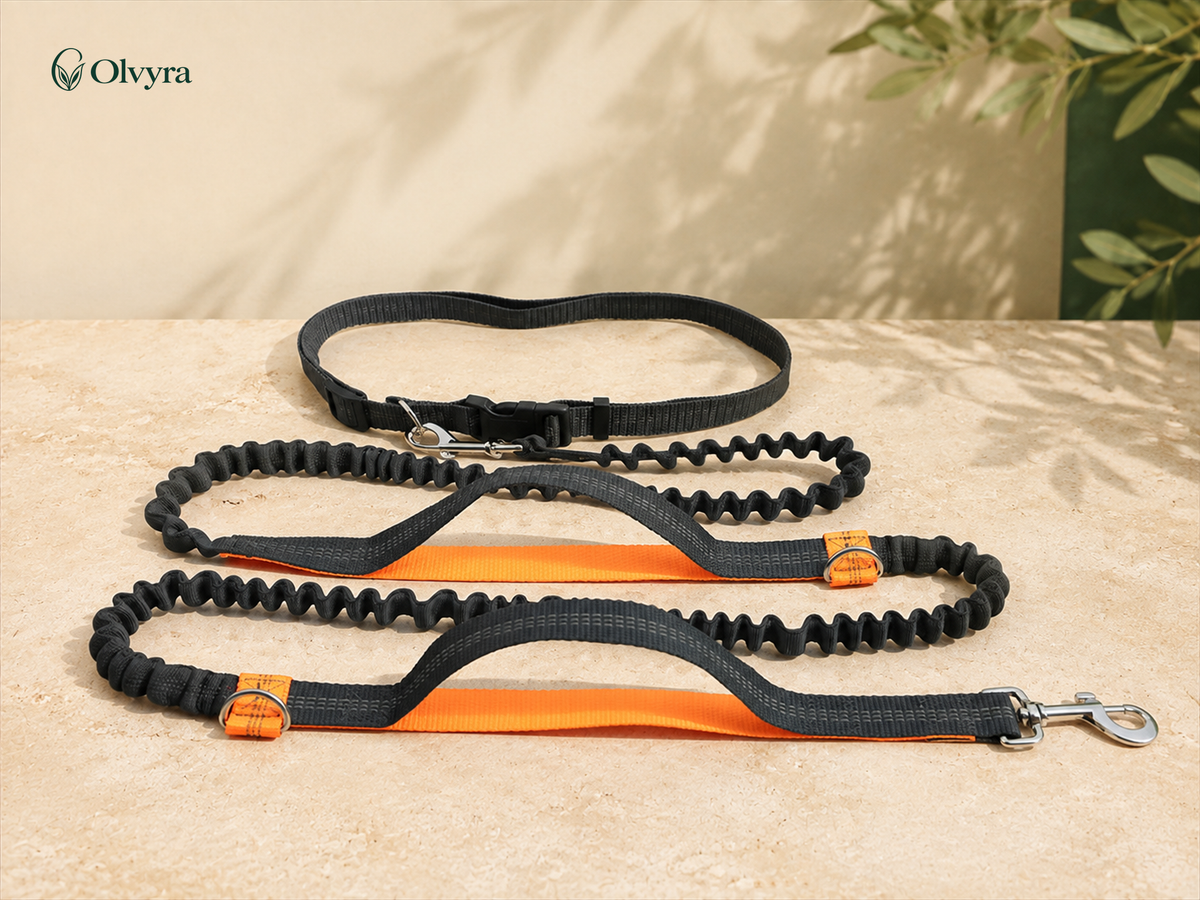 Elastic hands-free running leash