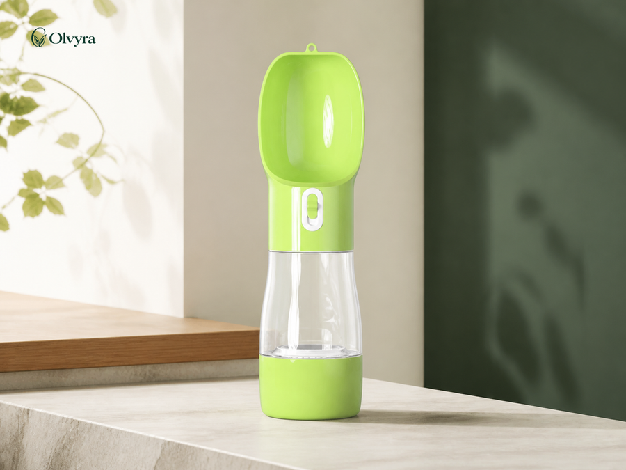 Distributeur d’eau portable pour chien Olvyra — vert.