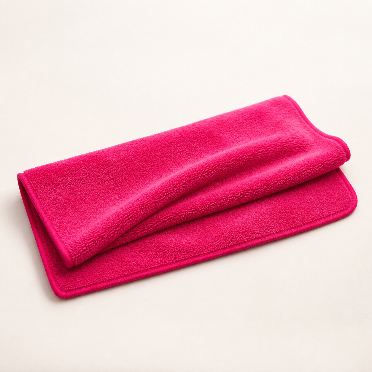 Serviette démaquillante réutilisable 40 cm - Rose framboise - L – 40 × 20 cm — Reusable 40 cm Makeup Remover Towel - Rose red - L – 40 × 20 cm
