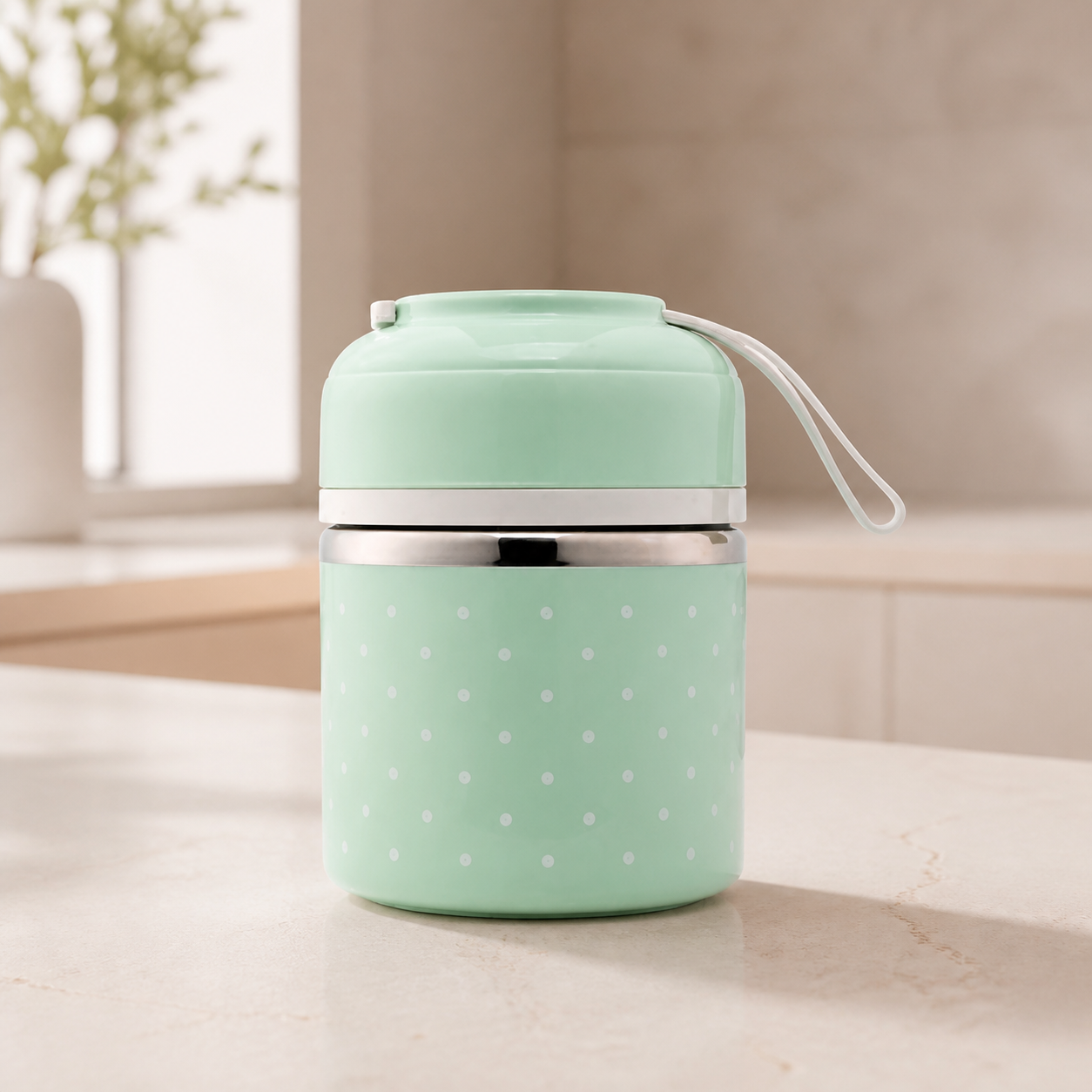 Boîte repas portable en acier inoxydable - Vert - S — Portable Stainless-Steel Lunch Box - Green - S