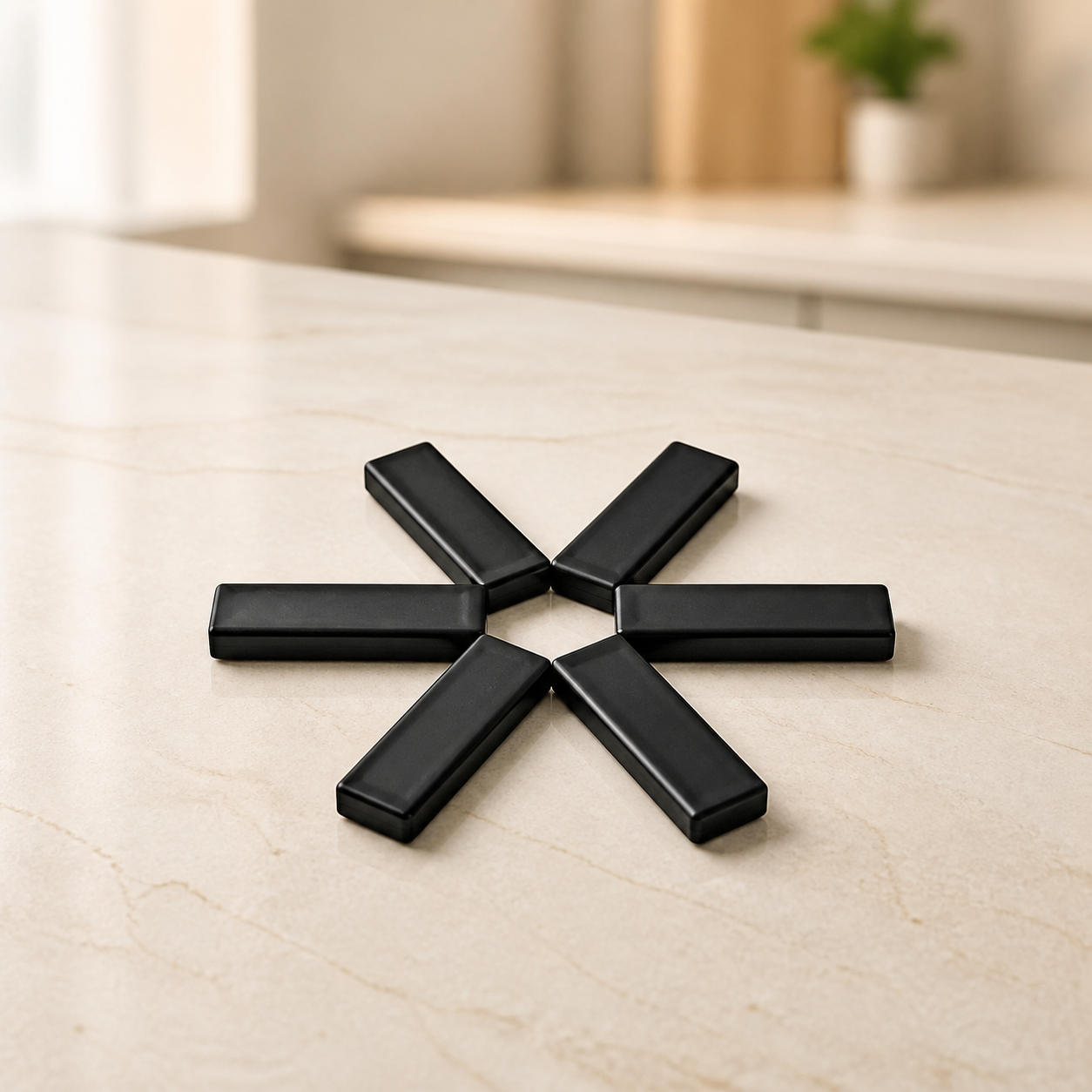 Dessous-de-plat pliable antidérapant - 1 pièce – noir — Foldable Non-Slip Trivet - 1 piece – black