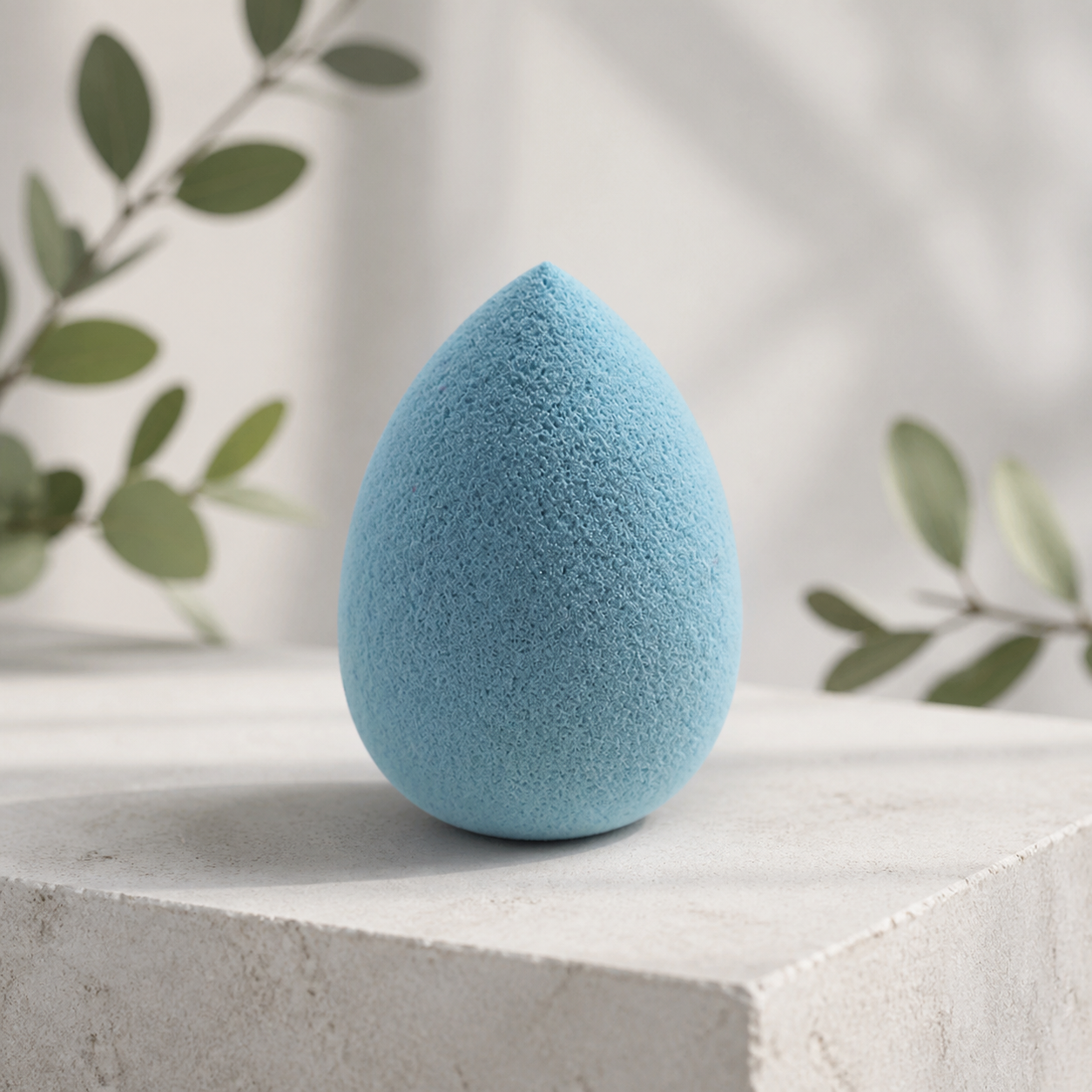 Éponge de maquillage bleue — Blue makeup sponge