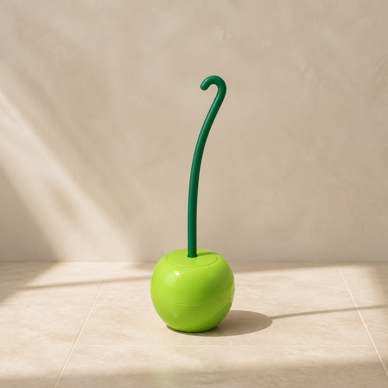 Brosse WC cerise verte avec long manche — Green cherry toilet brush with long handle