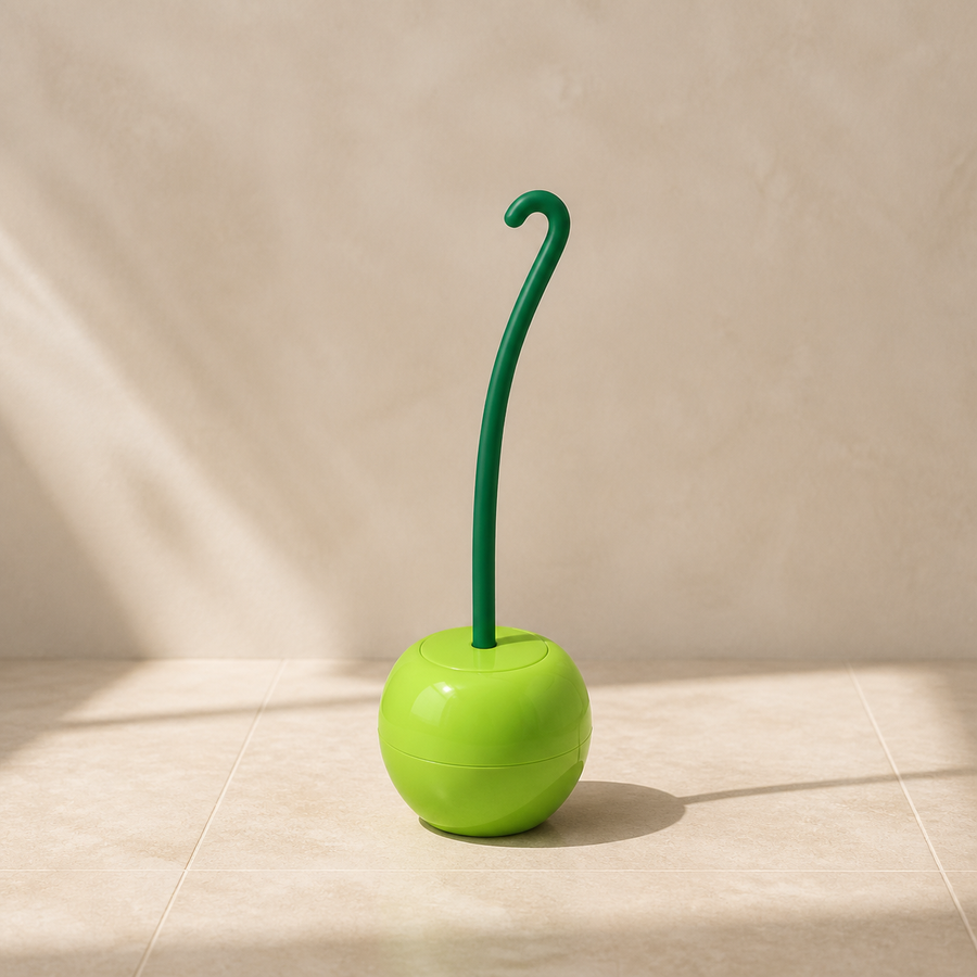 Brosse WC cerise verte avec long manche — Green cherry toilet brush with long handle
