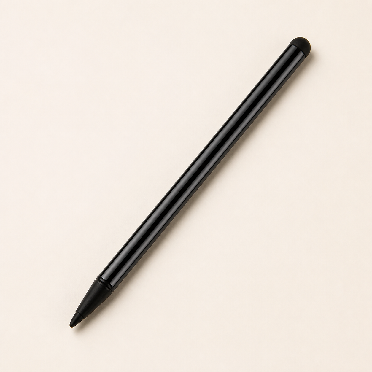 Stylet tactile double pointe noir — Black dual-tip touchscreen stylus