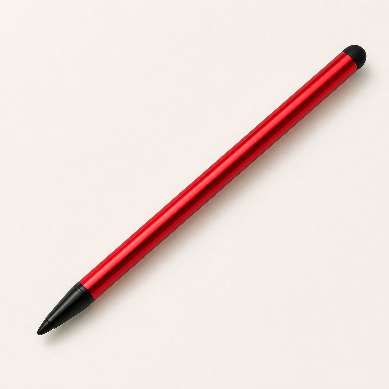 Stylet tactile double pointe rouge — Red dual-tip touchscreen stylus