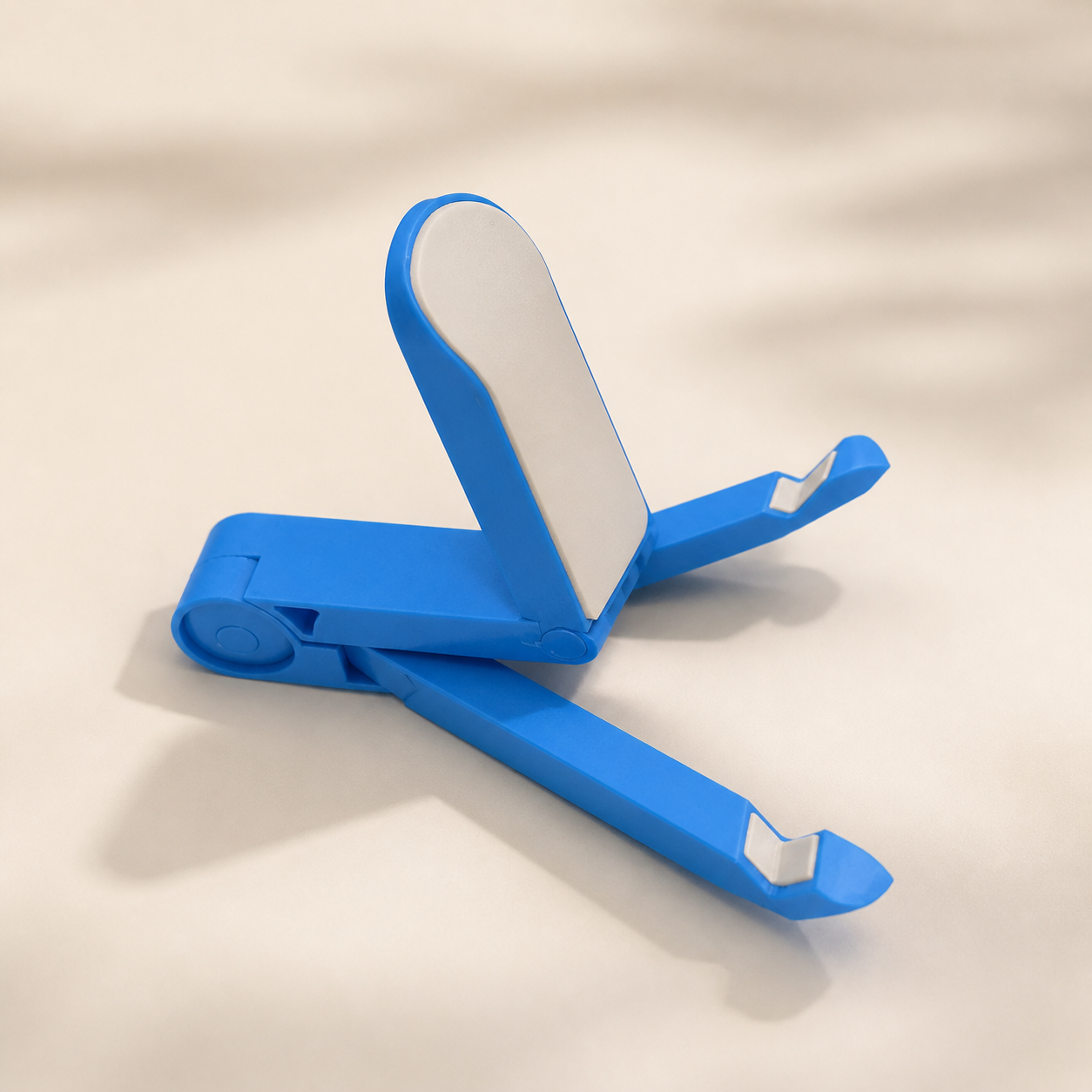 Support pliable bleu pour téléphone et tablette — Blue foldable phone and tablet stand