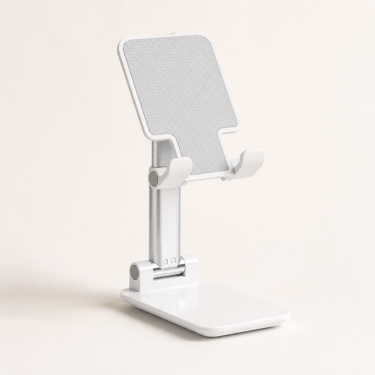 Support de bureau pliable blanc pour téléphone — White adjustable folding desktop phone stand